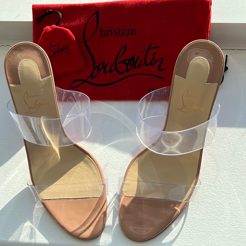 Authentic Christian Louboutin Just Nothing Slide Sandal (nude)